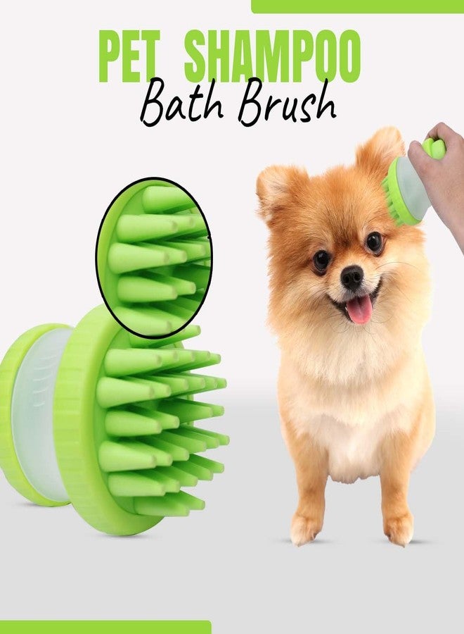 Kabello Dog Bath Brush Body Scrubber Shampoo Dispenser Remover For Shower Bathing And Soft Silicone Brushes For Pet (Multicolor) - Image 3